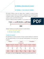 Unidades de Medidas y Operaciones de Vectores: 1 Hora 60 Minutos 60 Segundos