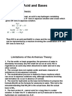 Acid and Bases: Arrhenius Hypothesis