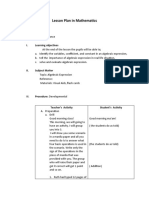 Lesson Plan in Mathematics