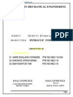 Diploma in Mechanical Engineering: Hydraulic Fork Lift