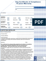 Certificate of Compliance and Warranty Example