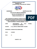 Trabajo N 02 Parametros de Diseño de Un Sistema de Abastecimiento de Agua Potable Puerto Alegria Del Morona Datem Del Marañon