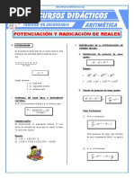 Potenciación y Radicación de Números Reales para Tercero de Secundaria