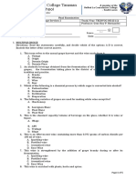 Food and Beverage 1st Quarterly Exam 2020