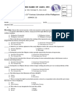 Midterm Examination in 21 Century Literature of The Philippines GRADE 11)