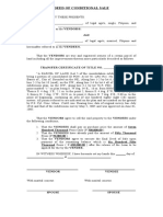 Deed of Conditional Sale Lot Template