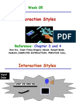 Interaction Styles: Week 05