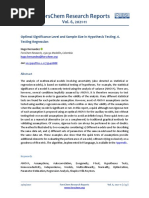 Optimal Significance Level and Sample Size in Hypothesis Testing 6 - Testing Regression