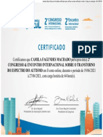 Certificamos Que CAMILA FAGUNDES MACHADO Participou Do (A) 2º