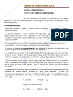 Laboratorio de Química Orgánica II: Práctica de Recuperación Transesterificacion: Obtencion de Biodiesel