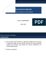 Econometría Aplicada: Econ. José Bordón