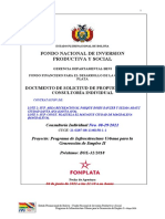 Fondo Nacional de Inversion Productiva Y Social: Documento de Solicitud de Propuestas para Consultoría Individual