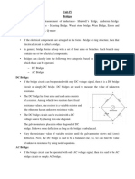 Unit-IV Bridges Syllabus: AC Bridges Measurement of Inductance-Maxwell's Bridge, Anderson Bridge