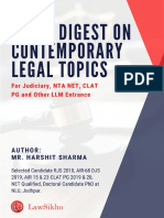 Legal Digest On Contemporary Legal Topics