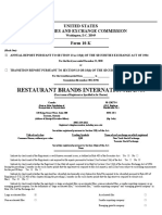 Restaurant Brands International Inc.: United States Securities and Exchange Commission Form 10-K