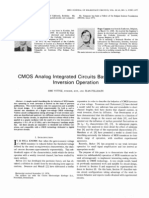 CMOS Analog Integrated Circuits Based On Weak Inversion Operation