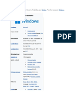 Microsoft Windows: "Windows" Redirects Here. For The Part of A Building, See - For Other Uses, See