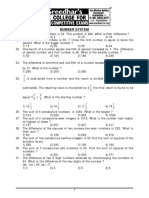 Number System: Sreedhar's C C E