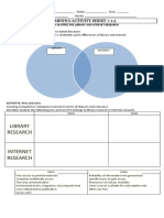 Library Research: Learning Activity Sheet # 1.3