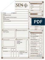 Vaesen Character Sheet Fillable Vagabond Pregen