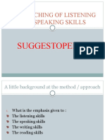 The Teaching of Listening and Speaking Skills: Suggestopedia