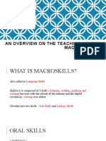 An Overview On The Teaching of The Macro-Skills