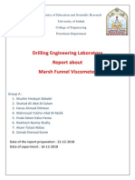 Drilling Engineering Laboratory Report About Marsh Funnel Viscometer