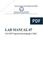 Lab Manual 07: CSC 2207 Programming Language 2 (EEE)