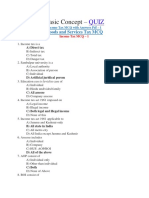 Basic Concept - : Goods and Services Tax MCQ