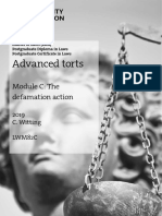 Advanced Torts: Module C: The Defamation Action