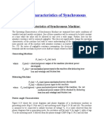 Operating Characteristics of Synchronous Machine