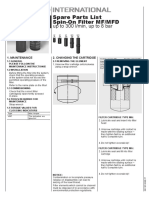 Spare Parts List Spin-On Filter MF/MFD: Up To 300 L/min, Up To 8 Bar