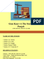 Gian Kaur V The State of Punjab Case Presentation