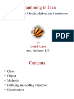Programming in Java: Lecture: Classes, Objects, Methods and Constructors