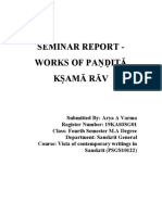 Seminar Report - Works of Pandita Ksama Rav