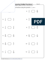 Comparing Unlike Fractions: Compare Each Pair of Unlike Fractions Using The Symbols:, , or . 1 2 9 10 2 4 3 6