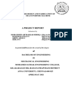 A Project Report: Me8682 Design and Fabrication of Multi Purpose Machine