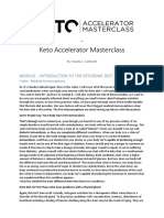 Keto Accelerator Masterclass: Module - Introduction To The Ketogenic Diet