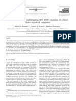 Critical Factors For Implementing ISO 14001 Standard in United States Industrial Companies