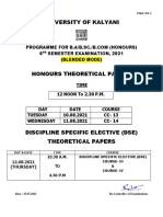 U.g.6th Semester Programme, 2021