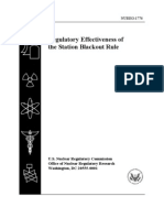 Regulatory Effectiveness of The Station Blackout Rule