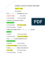 Bài Tập Thì Hiện Tại Hoàn Thành Tiếp Diễn S + has/have + been + V-ing