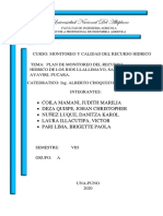 Plan de Monitoreo Del Recurso Hidrico de Los Rios Llallimayo, Santa Rosa, Ayaviri y Pucara