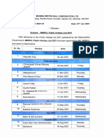 MMRCL Public Holiday List 2021