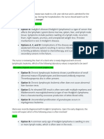 B. Benign Prostatic Hyperplasia: - Thrombocytopenia and Increased Lymphocytes