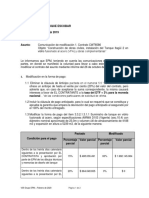 Comunicación Aceptación de Modificación