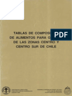 Tablas de Composicion de Alimentos para Ganado de Las Zonas Centro Y Centro Sur de Chile