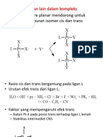 Substitusi Square Planar Mendorong Untuk Terjadinya Campuran Isomer Cis Dan Trans