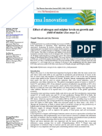 Effect of Nitrogen and Sulphur Levels On Growth and Yield of Maize (Zea Mays L.)