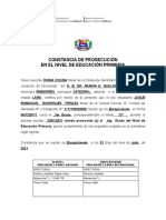 Constancia de Prosecución Entre Grados Del Nivel de Educación